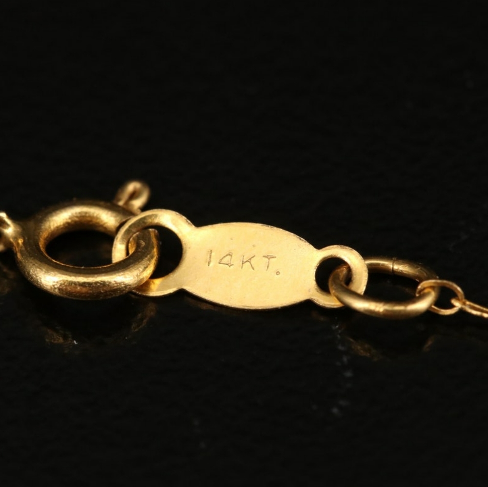10K Diamond Pendant on 14K Fancy Link Chain - Picture 9 of 10